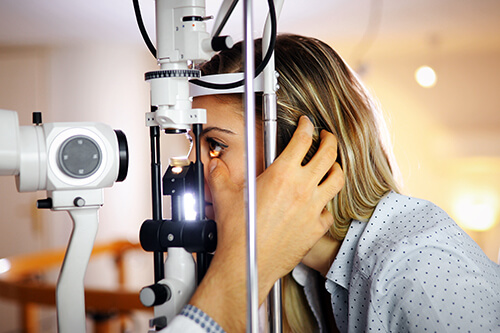 Woman Having an Eye Exam